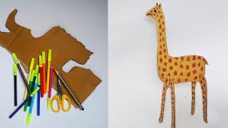 very easy cardboard giraffe  DIY giraffe making [upl. by Clymer266]