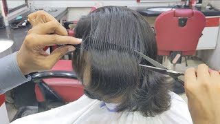 1 Year Insane Hair Most Silky Long Haircut With Scissors alrayaanhairstudio [upl. by Arikaahs]