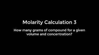 Molarity Calculation 3  calculating the number of grams required of a component of a buffer [upl. by Chilson]