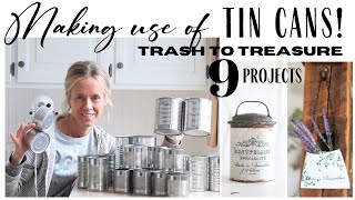 Tin Can Projects  Trash to Treasure  Repurposed Tin Cans  Tin Can Crafts  Upcycled Trash [upl. by Tito]