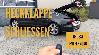 Audi A6 4K A7 C8 Kofferraum mit Funkfernbedienung schliessen große Entfernung Heckklappe Codierung [upl. by Akenihs856]