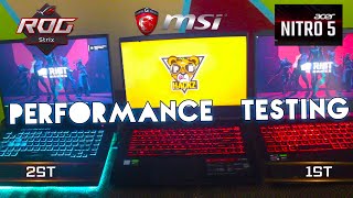 Acer Nitro 5 GTX 1650 vs Asus ROG Strix G GTX 1650 vs MSI GF63 GTX 1650 MaxQ performance test [upl. by Oderf]