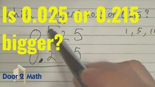 EASY TRICK To Tell Which One is Bigger 0025 or 0215  Comparing Decimals [upl. by Stefa]