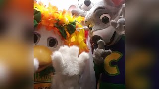 Dressing into Helen Henny and Chuck E Cheese Mascots  Speed Dressing [upl. by Solly]