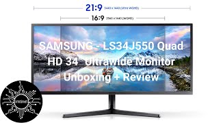 SAMSUNG  LS34J550 Quad HD 34quot Ultrawide Monitor Unboxing  Review [upl. by Langston]