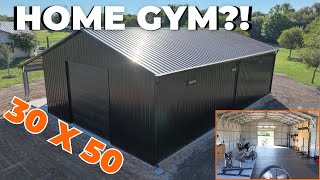 30x50 Steel Building Home Gym  Custom Metal Building Tour  WolfSteel Buildings [upl. by Zapot]