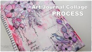 Art Journal Collage Decoupage Tutorial ♡ Maremis Small Art ♡ [upl. by Issor860]