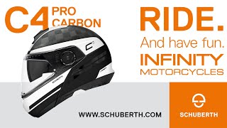 SCHUBERTH C4 PRO CARBON  TEMPEST WHITE HELMET Spin View Video [upl. by Louth]