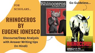 Rhinoceros by Eugene IonescoDeep Analysis In HindiDU Sem 6 [upl. by Bonney189]