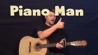 Piano Man Billy Joel Easy Guitar Lesson Strum Chord and Fingerstyle How to Play Tutorial [upl. by Yerac]