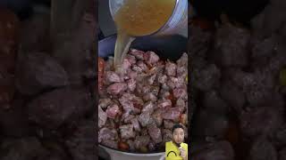 Tasty Hungarian Goulash Soup in the morning remixshorts food streetfood satisfying [upl. by Minabe69]