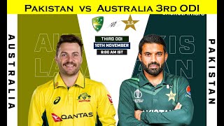 🔴 Live Pakistan vs Australia  3rd ODI  FINAL  Optus Stadium  10  November  2024  Pak vs Aus [upl. by Court]