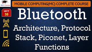 L38 Bluetooth Architecture Protocol Stack Piconet Layer Functions  Mobile Computing Lectures [upl. by Hanako826]