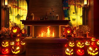 Autumn Evening Ambience with Relaxing Fireplace amp Rain Sounds [upl. by Oriana]