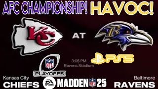 Madden 25 Chiefs HAVOC CFM SZN2 AFC Championship vs Ravens Missed Game Winning FG Sends Chiefs Home [upl. by Skillern]