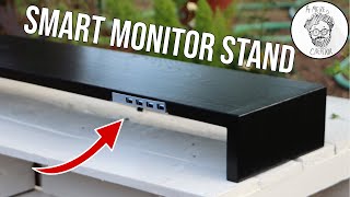 This Monitor Stand Connects To Your Computer DIY Minimalist Ebonized Oak Smart Monitor Stand [upl. by Joanna]