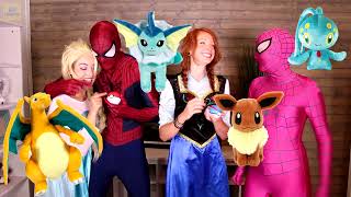 Frozen Elsa Spiderman amp a POLICE CAR w Joker Maleficent Pink Spidergirl Funny Superher [upl. by Bree541]