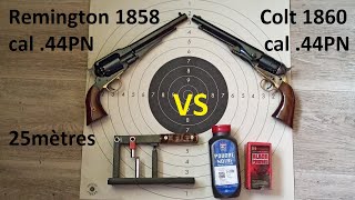 Remington 1858 cal 44PN VS Colt 1860 cal 44PN uberti à 25m  partie 13 [upl. by Norat740]