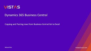 Dynamics 365 Business Central  Copying and Pasting rows from Business Central list to Excel [upl. by Booth]