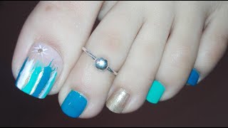 Easy DIY Toe Nail Art Tutorial Pedicure Design Ideas  Rose Pearl [upl. by Cymbre]