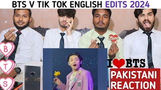 Bts V TikTok Video English Edits Pakistani Reaction Haider Bts [upl. by Nilsoj]