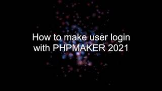 PHPMAKER 2021 How to create user login with permission [upl. by Linad565]