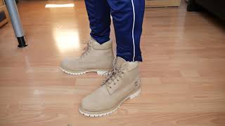 Timberland 6 Inch Premium Beige  Unboxing Detailed Look amp On Feet [upl. by Roye717]