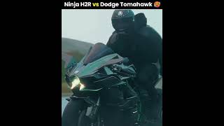 Kawasaki Ninja H2R vs Dodge Tomahawk🥵who is powerful 🔥🔥shorts bike [upl. by Capone533]