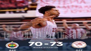 Φενέρμπαχτσε  Ολυμπιακός 7073  ITS TYLER TIME  BUZZER BEATER  Ολυμπιακός Μπάσκετ Highlights [upl. by Afton3]