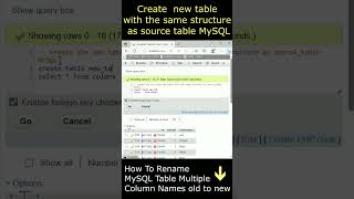 create a table same structure of the old table MySQL [upl. by Aitselec]