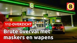 DOODSBANGE MEDEWERKER bij OVERVAL tankstation  112overzicht [upl. by Selene]