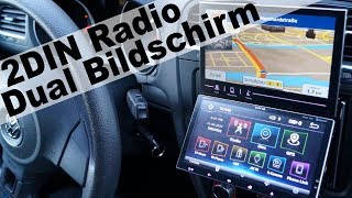 Dual Bildschirm 2DIN Autoradio von TUVVA  unboxing einbau und review [upl. by Mercy545]