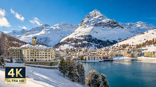 St Moritz Switzerland 🇨🇭 4K Winter Walking Tour 2024 [upl. by Afesoj]