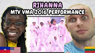 REACTION TO Rihanna  Live Medley at VMA 2016  FIRST TIME WATCHING [upl. by Ernestine]