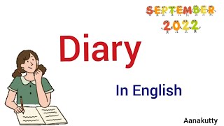 Daily Diary Aanakutty How to write personal diary in english todaydiary englishdiary ഡയറി [upl. by Anelrad]