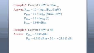 Power and voltage units conversion dB dBm Watt milliwatt Volt and dBV [upl. by Dez]