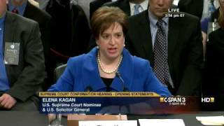 Elena Kagan Opening Statement [upl. by Nadnal701]