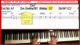 Blame It On My Youth  jazz piano tutorial [upl. by Alduino628]