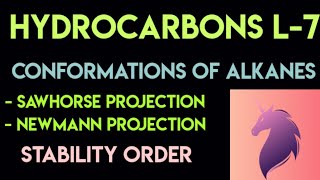 Conformations of Alkanes  Sawhorse and Newmann projection  staggered and eclipsed conformers [upl. by Attinahs]