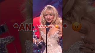 Sabrina Carpenter tells fans to be QUIET while accepting her song of the year award viralvideo fyp [upl. by Ennaegroeg]