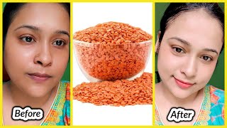 7 Days Skin lightening challenge with Masoor daal Best natural face Pack for fair Skinlive Result [upl. by Ilagam863]