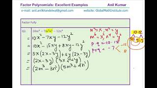 Factor Polynomials Excellent Questions from Past Papers Including Unfactorable Strategy [upl. by Rettuc]