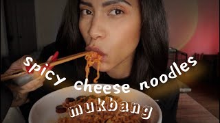 ASMR SPICY CHEESE BULDAK NOODLES MUKBANG 🍜 big bites no talking [upl. by Sampson]