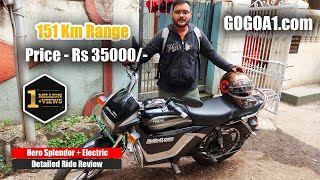 Hero Splendor Electric Bike Ride Review  Conversion Kit  GoGoA1  Price Feature Range Top Speed [upl. by Geraldine]