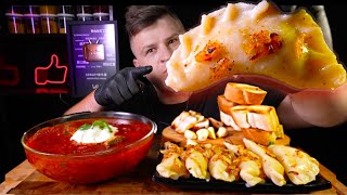 Borsch amp Vareniki ASMR MUKBANG АСМР МУКБАНГ 먹방 大食い たべる [upl. by Malas610]