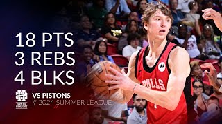 Matas Buzelis 18 pts 3 rebs 4 blks vs Pistons 2024 Summer League [upl. by Kaitlyn]