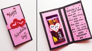 DIY Greeting Cards for Friendship Day  Chocolate card for bestie How to make card for best friend [upl. by Davie]