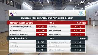 Live Cricket Match  Manipay Parish CC U16s vs Chobham Sharks  06Oct24 0700 PM 12 overs  AJ Spo [upl. by Alrak]