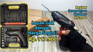 Bor obeng baterai murah dengan paket aksesorisnya Screwdriver Cordless Hilda HS 36v [upl. by Zollie]