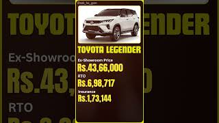 Toyota Fortuner Legender OnRoad Price in India 2024 Toyota Fortuner Legender [upl. by Akeimat125]